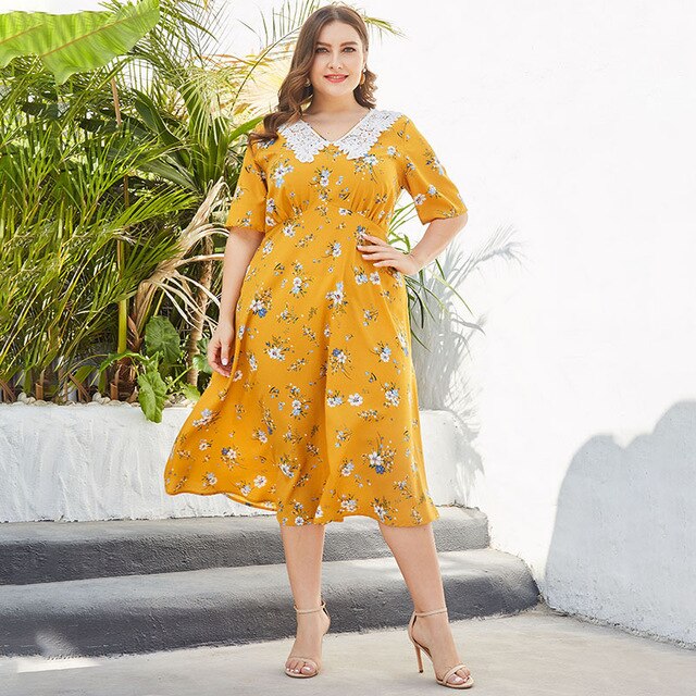 New summer plus size long dress for women