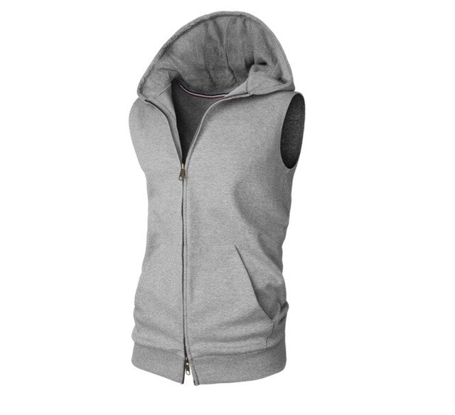 Men Hoodies Sleeveless Hooded Sweatshirts