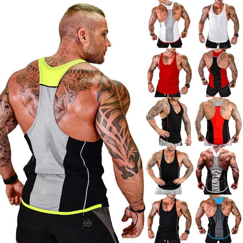 2020 Gym Men Bodybuilding Tank Top Muscle Stringer