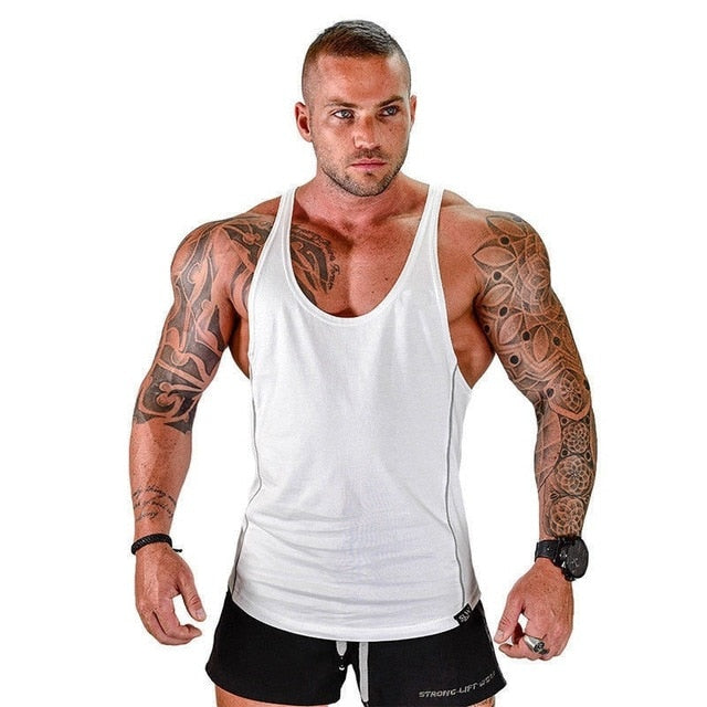 2020 Gym Men Bodybuilding Tank Top Muscle Stringer