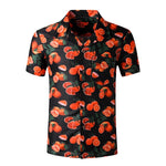 3D Orange Print Tropical Hawaiian Shirt Men