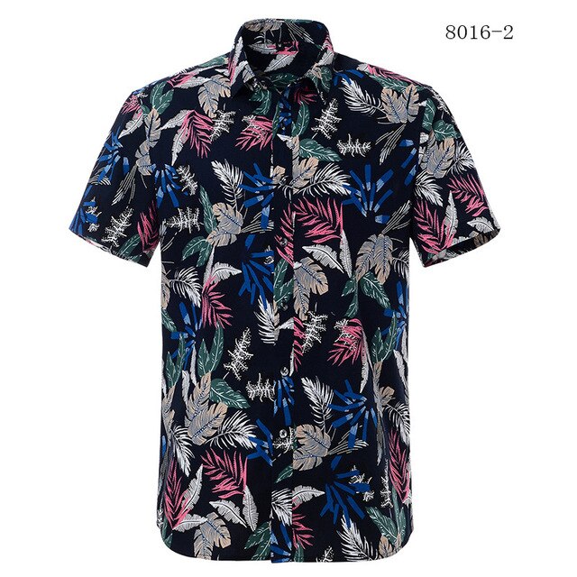 Red Hawaiian Shirts Men 2020 Summer New Floral Print