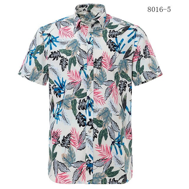 Red Hawaiian Shirts Men 2020 Summer New Floral Print