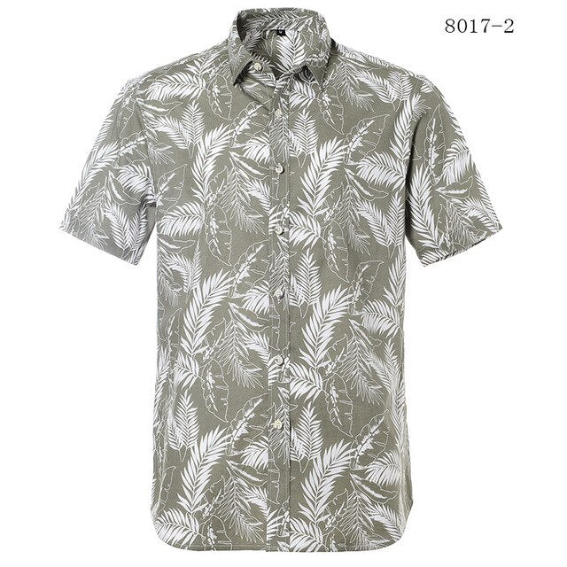 Red Hawaiian Shirts Men 2020 Summer New Floral Print