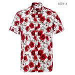 Red Hawaiian Shirts Men 2020 Summer New Floral Print