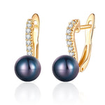 New Fashion Black/Red Pearl Earrings for Women Gold Silver