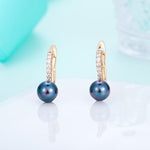 New Fashion Black/Red Pearl Earrings for Women Gold Silver