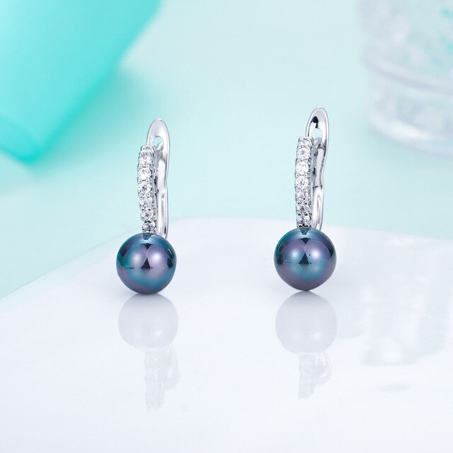 New Fashion Black/Red Pearl Earrings for Women Gold Silver