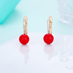 New Fashion Black/Red Pearl Earrings for Women Gold Silver