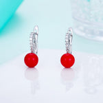 New Fashion Black/Red Pearl Earrings for Women Gold Silver