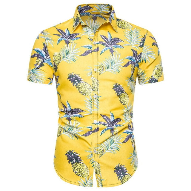 Men Fashion Print Shirts Casual Hawaiian style