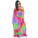 Tie Dye Galaxy Print Off Shoulder Beach Sexy Loose