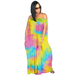 Tie Dye Galaxy Print Off Shoulder Beach Sexy Loose