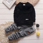 Solid T-shirt + Pants 2 Pcs Casual Long Sleeve