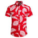 2020 Summer Pocket Mens Hawaiian Shirt Casual Loose Cotton