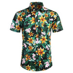 2020 Summer Pocket Mens Hawaiian Shirt Casual Loose Cotton