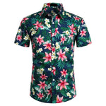 2020 Summer Pocket Mens Hawaiian Shirt Casual Loose Cotton