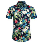 2020 Summer Pocket Mens Hawaiian Shirt Casual Loose Cotton