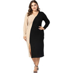 Female spring autumn plus size sweater dress for women