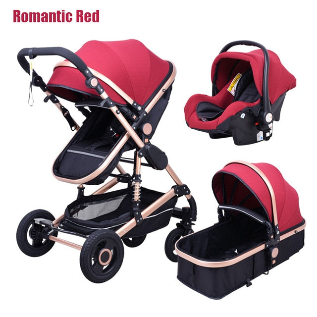 Newborn Baby Stroller 3 in 1 High