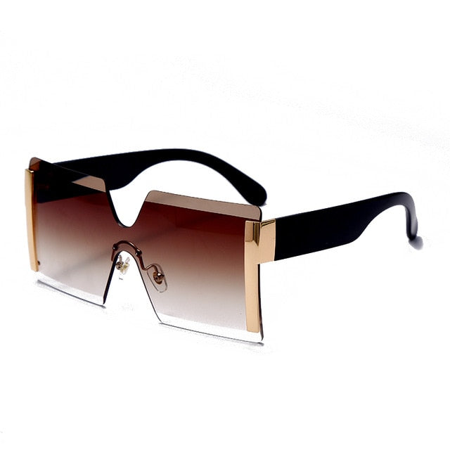 Fashion Oversized Square Rimless Sunglasses