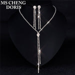 Water Drop Rhinestone Jewelry Set