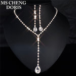 Water Drop Rhinestone Jewelry Set