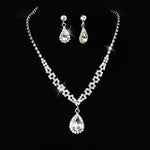 Water Drop Rhinestone Jewelry Set