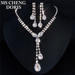 Water Drop Rhinestone Jewelry Set