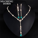 Water Drop Rhinestone Jewelry Set