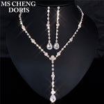 Water Drop Rhinestone Jewelry Set