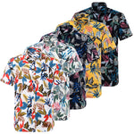 Summer Pure Cotton Mens Hawaiian Shirt Loose Printed