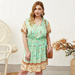 Women Summer 4XL Floral Printed Plus Size Dress