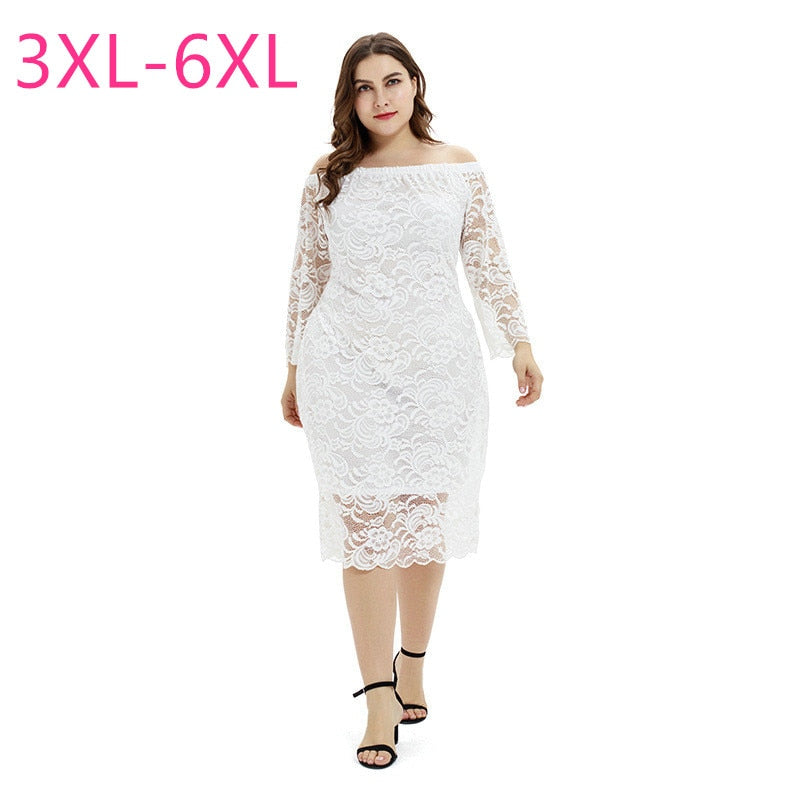 New 2020 spring autumn plus size lace dress for women