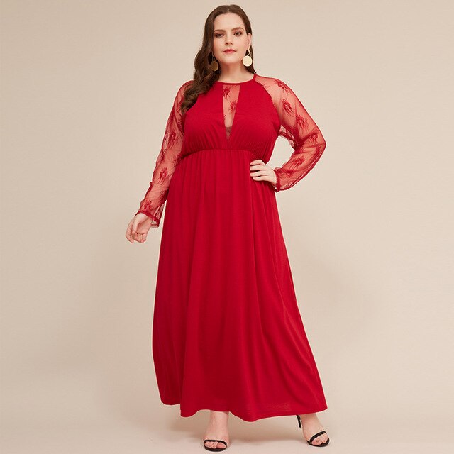 New 2020 spring autumn plus size long dress for women