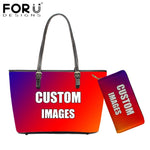 FORUDESIGNS 2pcs/set Handbags Polynesian Traditional Tribal Print PU Leather Shoulder Bags for Women Large Tote Bag Purse Wallet