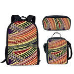 FORUDESIGNS Polynesian Traditional Tribal Print 3pcs Primary Kids School Bags Set Children School Backpack Satchel Shoulder Bags