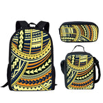 FORUDESIGNS Polynesian Traditional Tribal Print 3pcs Primary Kids School Bags Set Children School Backpack Satchel Shoulder Bags