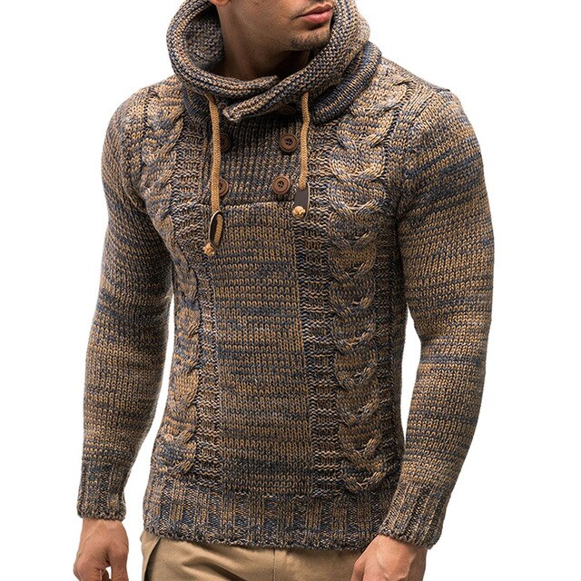 Men Winter Pull Homme Solid Casual Warm Knitting Jumper