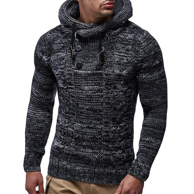 Men Winter Pull Homme Solid Casual Warm Knitting Jumper