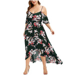 Women's Big Size Dress Casual Off-shoulder