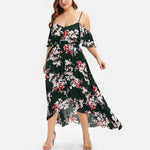 Women's Big Size Dress Casual Off-shoulder