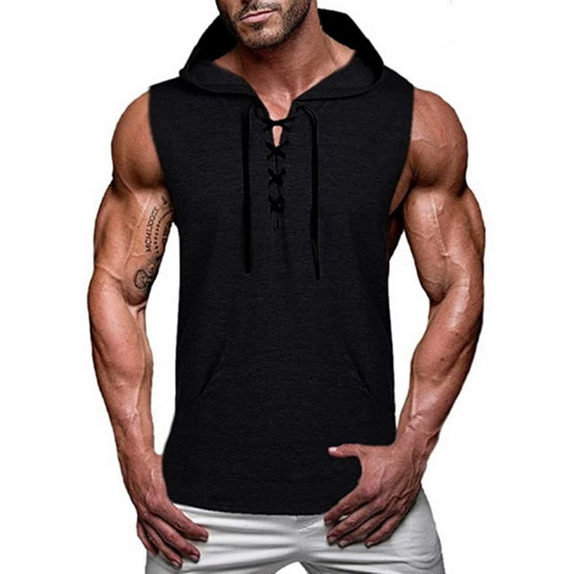 Men Fitness Hoodies Tank Tops Sleeveless