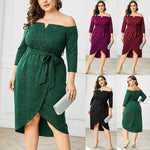 Plus Size Dress Women Sexy Off Shoulder