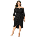 Plus Size Dress Women Sexy Off Shoulder