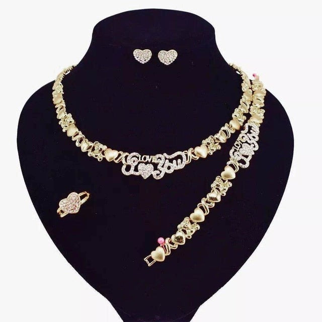 Jewelry sets for women 14K gold necklace and earring