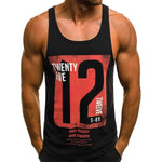 Mens Casual Slim Letter Printed Sleeveless Tank