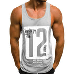 Mens Casual Slim Letter Printed Sleeveless Tank