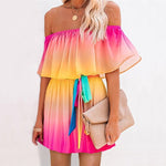 2020 Multicolor Bikini Cover-ups Off Shoulder