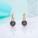 Trendy Black/Red/White Pearl Stud Earrings for Women